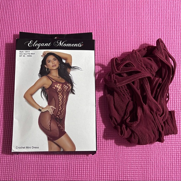 Burgundy Mini Net Dress / BNIP - Picture 4 of 4